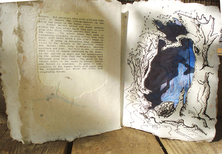 Handmade book pages: tree