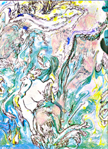 thumbnail marbling: horse