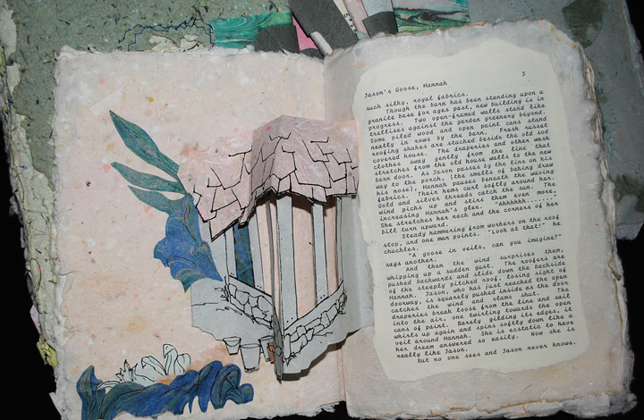 Handmade book pages: roof