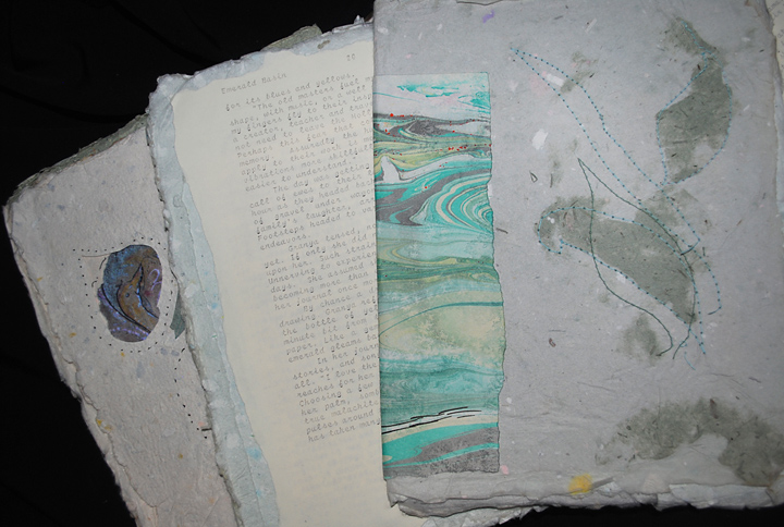 Handmade book pages: leaves